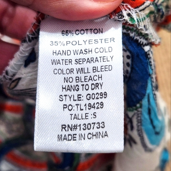 Umgee Boho Colorful Paisley Peasant Babydoll Mini Dress Large Open Shoulder S - Picture 7 of 7